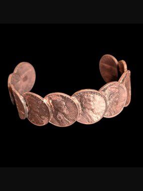 Vintage Lincoln One Penny 1960 Series Adjustable Cuff Bracelet Size 6.5"